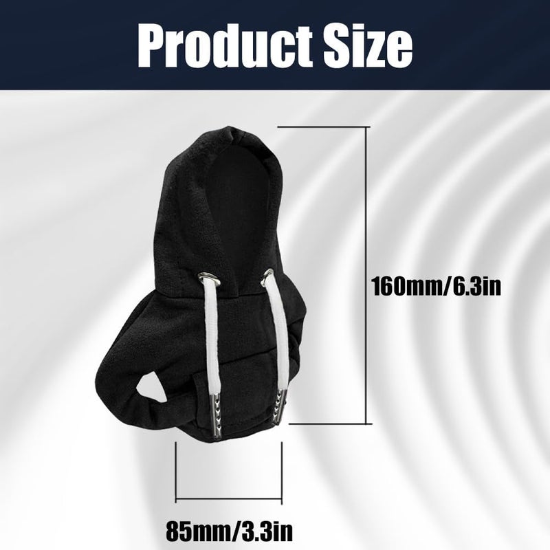 Lecctso Car Shift Knob Hoodie, Fashionable Sweater Hoodie Auto Gear Shift Knob Protector, Universal Car Interior Accessories Funny Car Shift Knob Cover for Car Truck SUV (Black) - Image 2